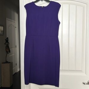 Belted Purple Sleeveless Dress